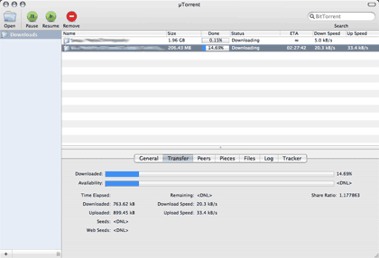 utorrent or transmission for mac