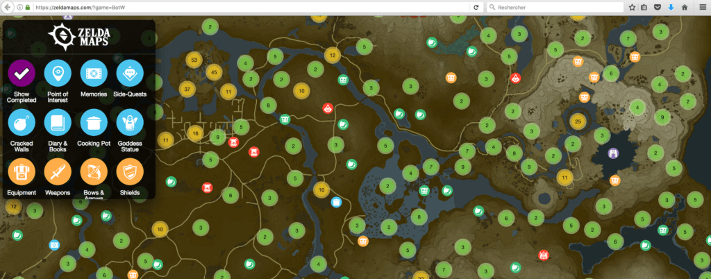 Perdu dans le dernier Zelda Cette carte interactive est là pour vous