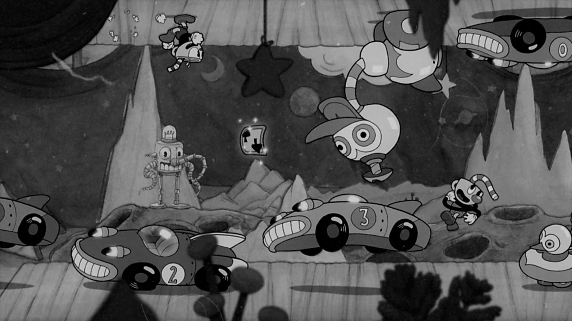 Cuphead sur une t l noir et blanc C est encore plus beau Numerama