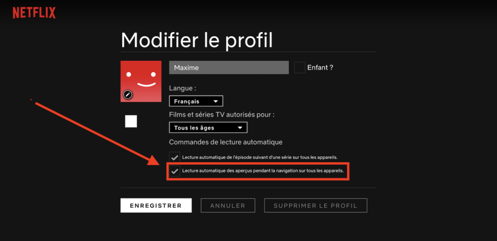 Netflix : comment désactiver la lecture automatique des bandes-annonces
