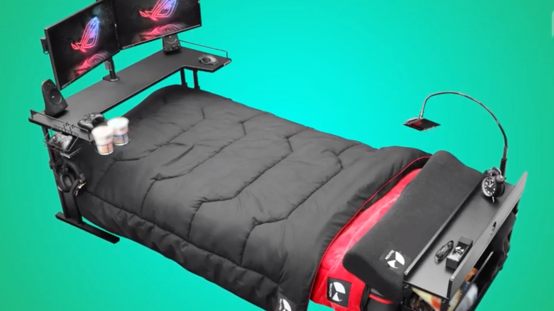 Jouez sans vous lever grâce à cet incroyable lit pour gamers