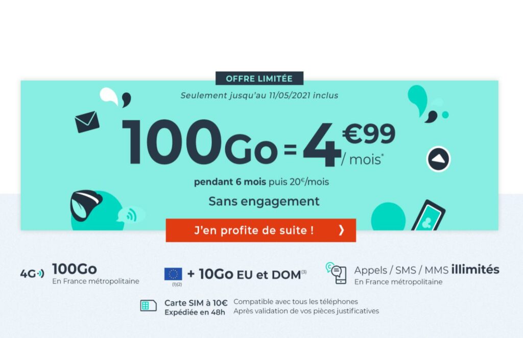 Ce Forfait Mobile 100 Go Est à Seulement 4,99 € Mensuels Pendant Les ...