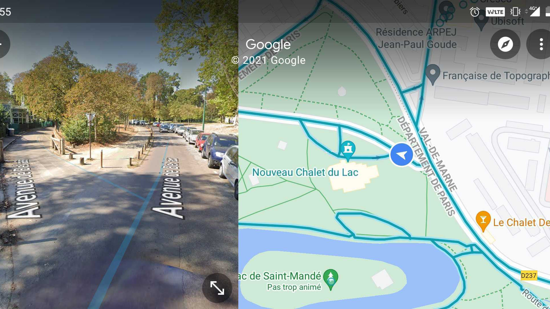 Le saviez-vous ? L'app Google Maps peut afficher Street View en même
