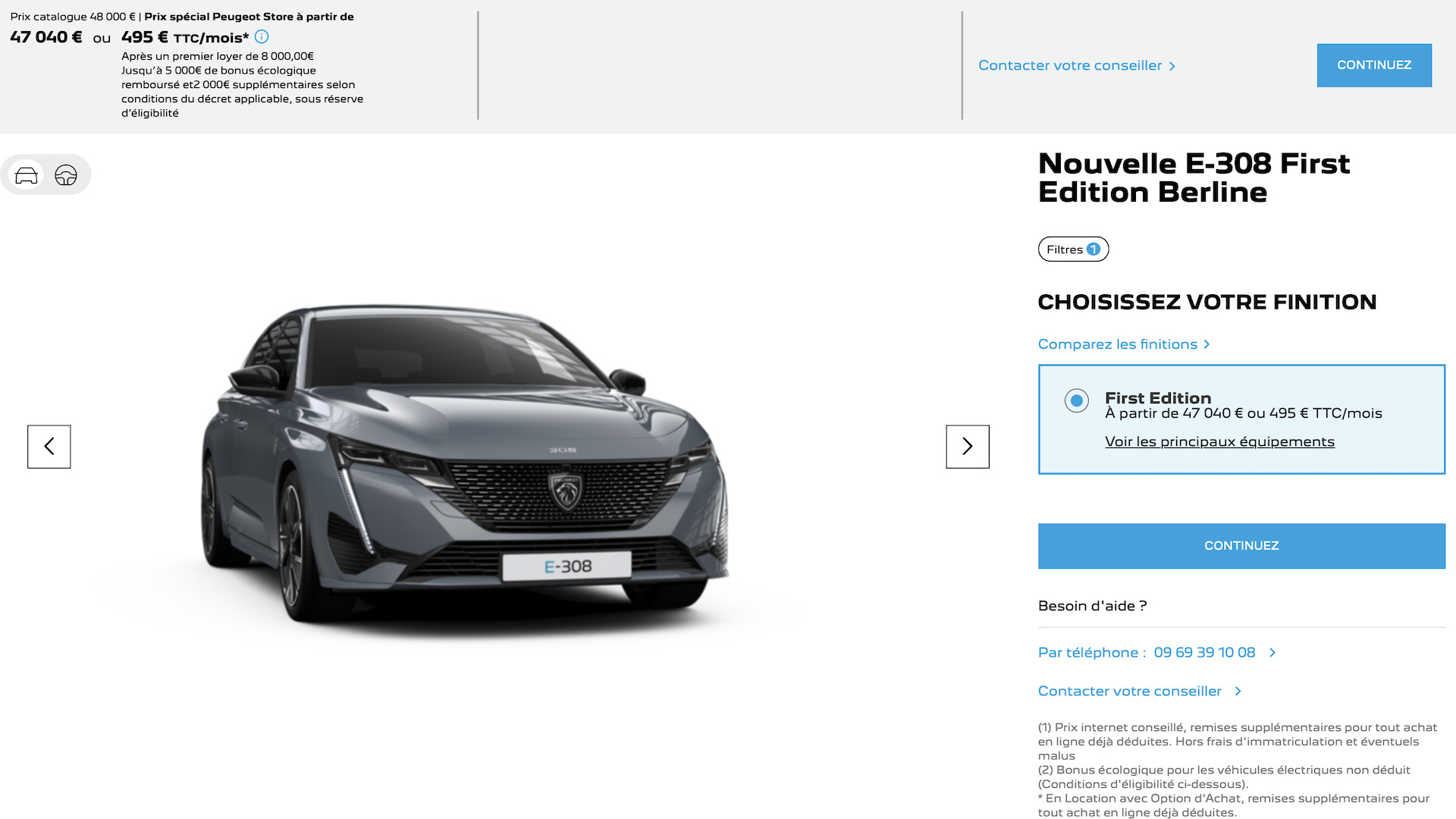 La Peugeot 308 électrique à 250 € par mois : petit prix mais