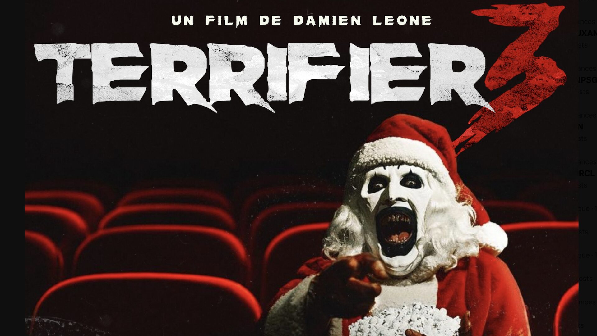 Regarder la vidéo Terrifier 3 est l’un des rares films interdits au moins de 18 ans au cinéma